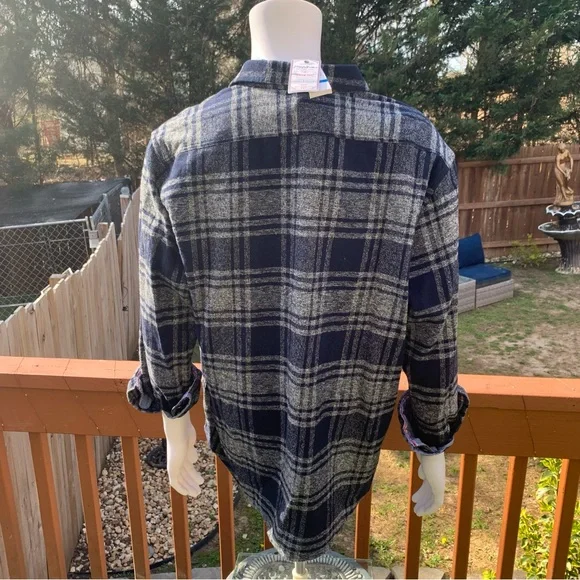 Flag & Anthem Northway LS Single Pocket Flannel Shirt | XL | Navy/Grey NEW!! - Picture 4 of 13